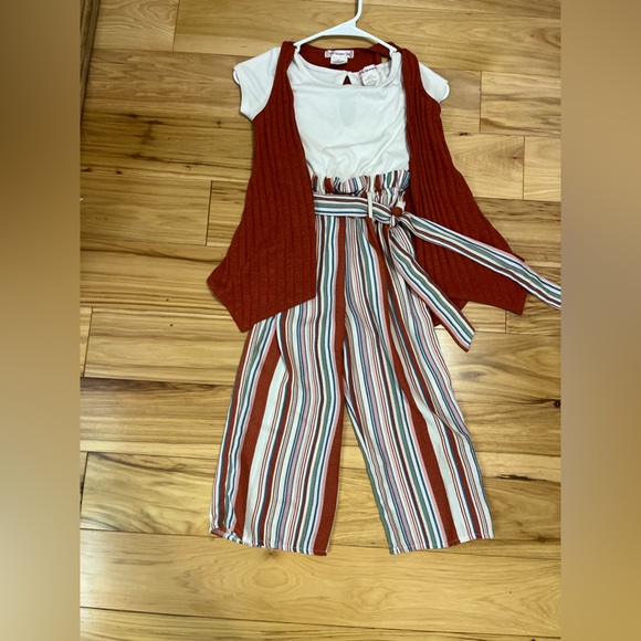 Love Squared Other - Girls pant romper with vest